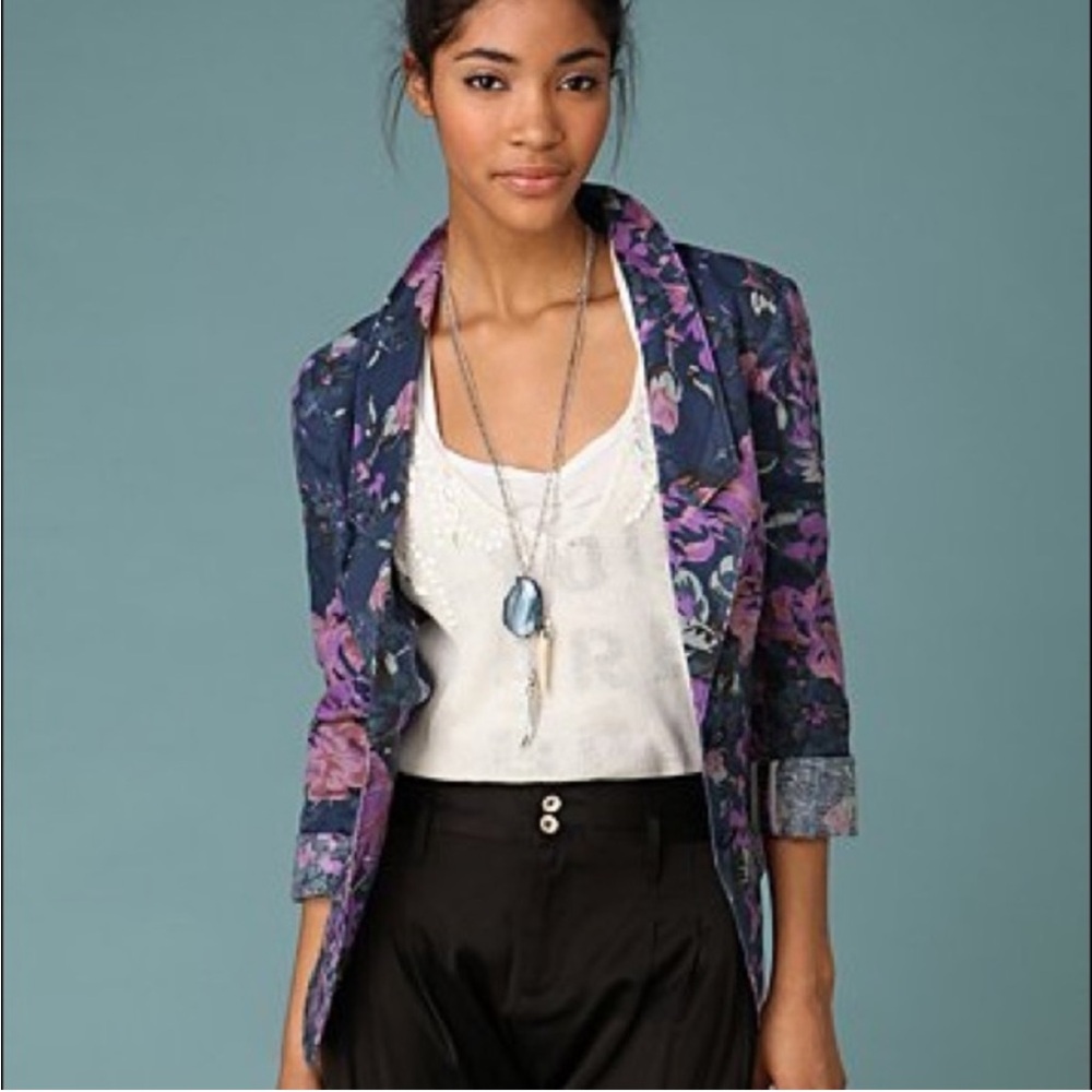 Free People Floral Blazer